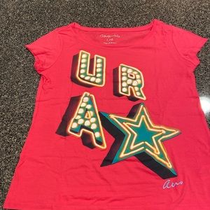 Aeropostale “U R A ⭐️” Tee, Hot Pink
